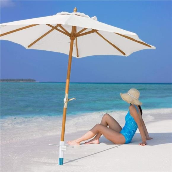 Beach Umbrella Sand Anchor, Beach Accessories-Umbrella Base with 5-Spiral Screw - Picture 2 of 6